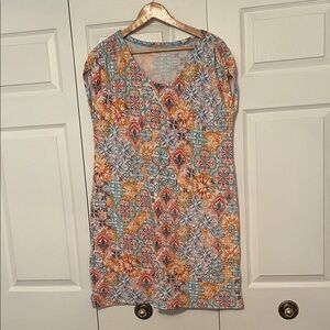 Talbots Multicolor Floral Swim Coverup 1X